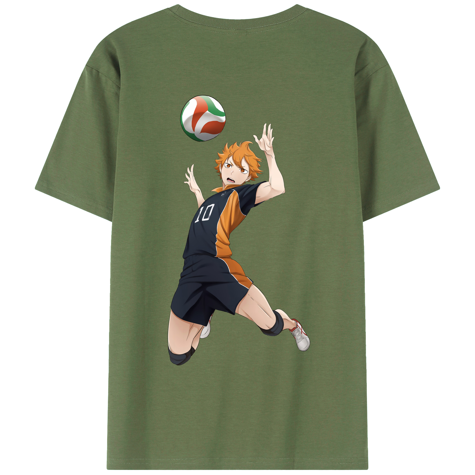 （画像用） ハイキュー!! Haikyu!! 綿100％ メンズ半袖Tシャツ（バックプリント） 通気性